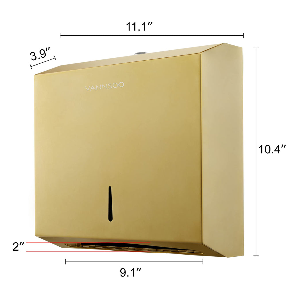 VANNSOO Commercial Paper Towel Dispenser Wall Mount, Gold