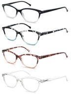 OLOMEE Reading Glasses Women Ladies Readers +0.75 Stylish Women's Magnifying Cheaters Glasses 4 Pack Lightweight Comfortable Fit