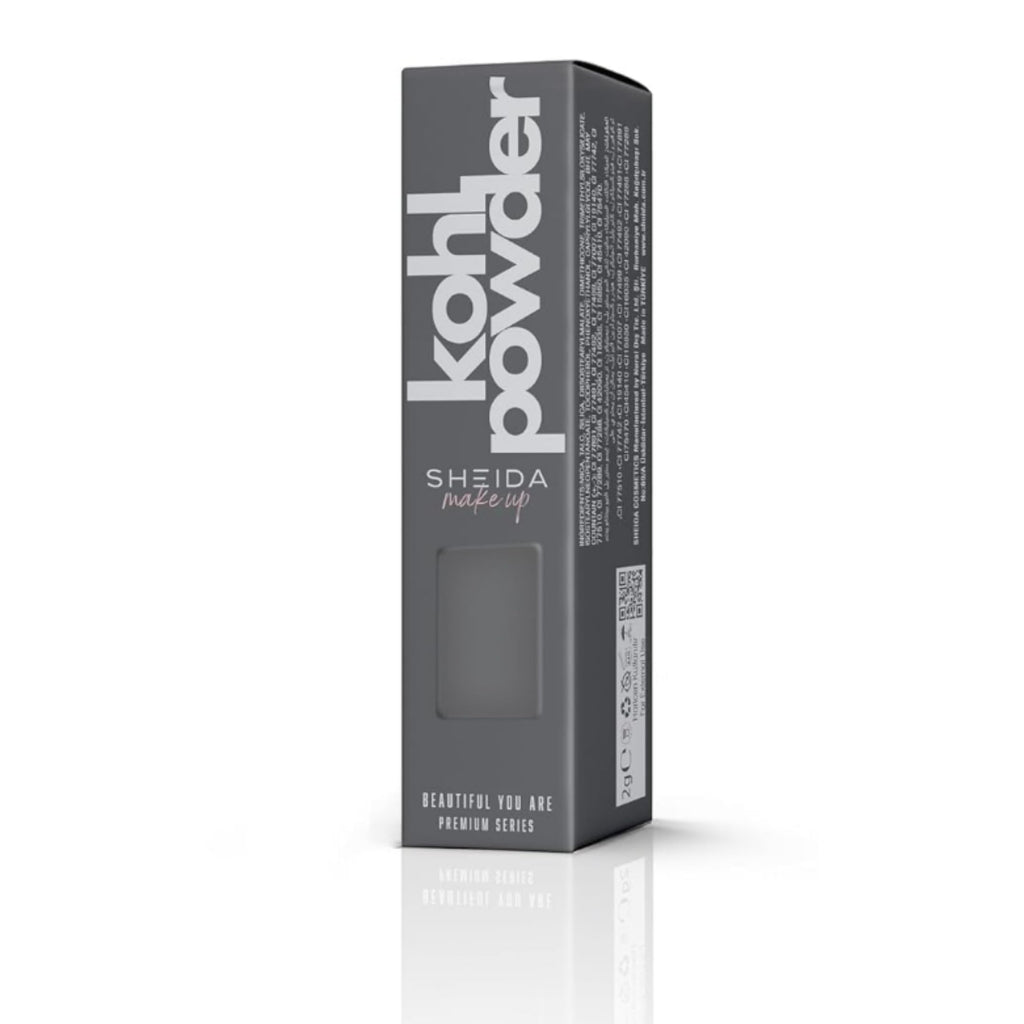 Sheida Kohl Powder Eyeliner – Intense Pigment Kajal for Alluring Eyes, Long-Lasting, Smudge-Proof Wear, Silky Traditional Finish, Multi-Color Shades Available (Black)