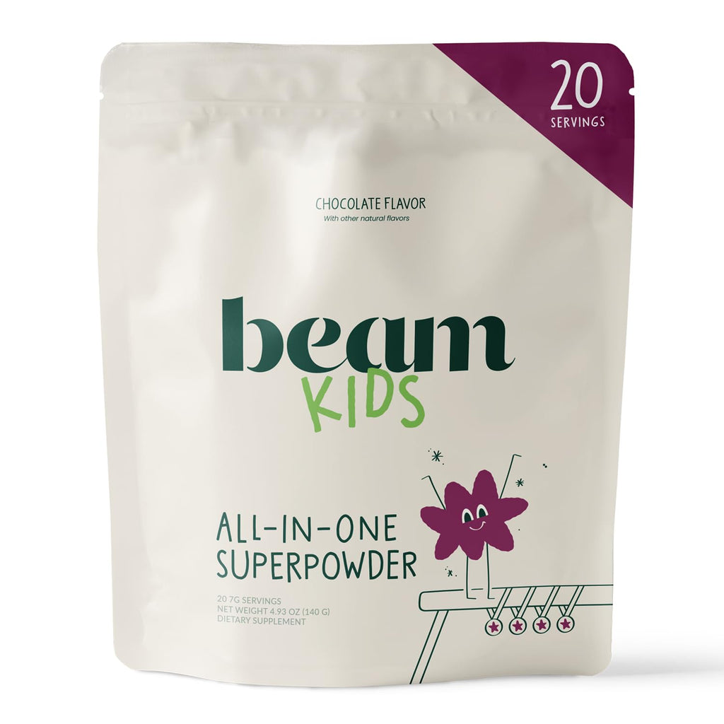 Beam Kids Multivitamin Powder – Kids Vitamins with Greens, Probiotic & Prebiotic, Immune Support for Children & Toddlers, No Artificial Sweeteners, for Picky Eaters, 20 Servings, Chocolate Flavor