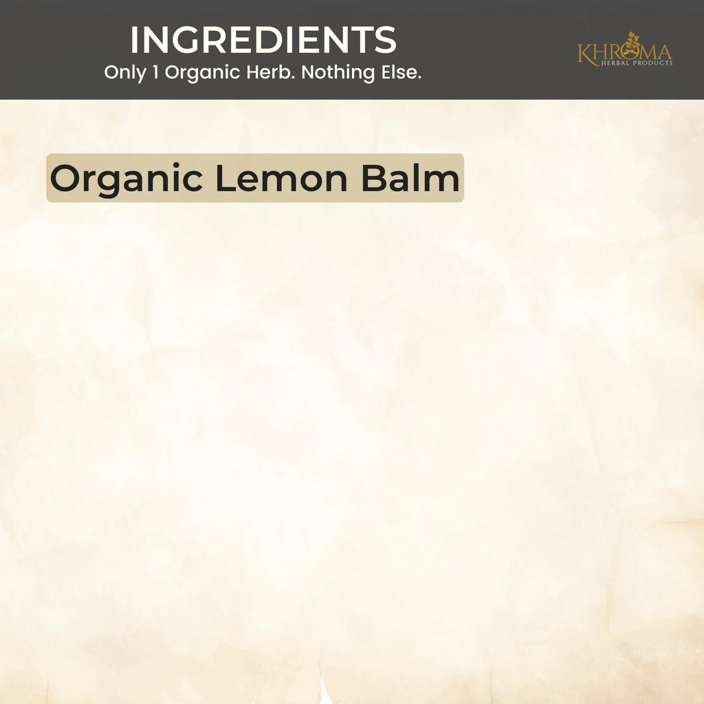 Khroma Herbal Products Organic Lemon Balm 30 Servings - 800 MG Per Serving - 2 FL OZ Liquid - Melissa Officinalis