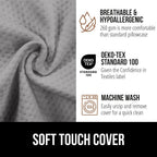 GORILLA GRIP Queen Bed Wedge Pillow for Headboard Gap, Filler Between Mattress Gaps, US Designed, Comfortable Supportive High Density Cushion Foam Pillows, Stay in Place Gripping Dots, Soft Gray