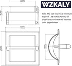 WZKALY Recessed Oil Rubbed Bronze Toilet Paper Holder, Wall Mounted Heavy Duty Pivoting Toilet Paper Roll Holder with Rear Mounting Bracket in Wall, Easy lnstallation, Stainless Steel ORB