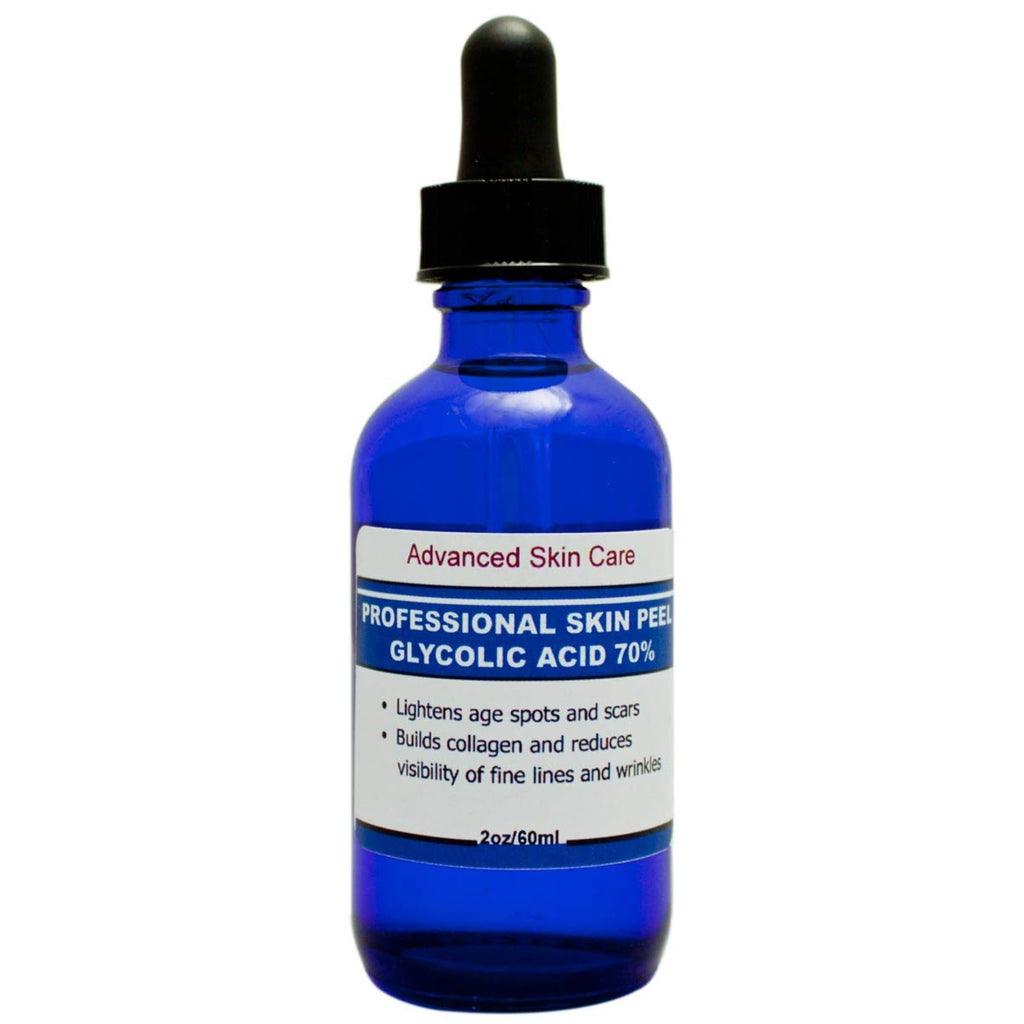 Advanced Skin Care Glycolic Acid Face Peel Serum 70% Strength - at Home Chemical Peel for face 2oz
