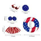 4th of July Patriotic Porch Goose Outfits,Patriotic Porch Goose Outfits for 23" Lawn Statue,Independence Day Goose Clothes for USA 250th Anniversary Outdoor Patio Yard Lawn Garden Decoration (D)