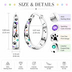NARMO 925 Sterling Silver Hoops Colorful Pet Claws Earrings for Women
