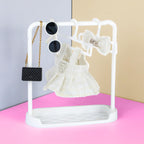 Doll Clothes 17cm White Outfits for Dolls Elegant Black Dress Hair Clips Glasses and Bag Exquisite Clothes Accessories Compatible with Doll (Style 4)