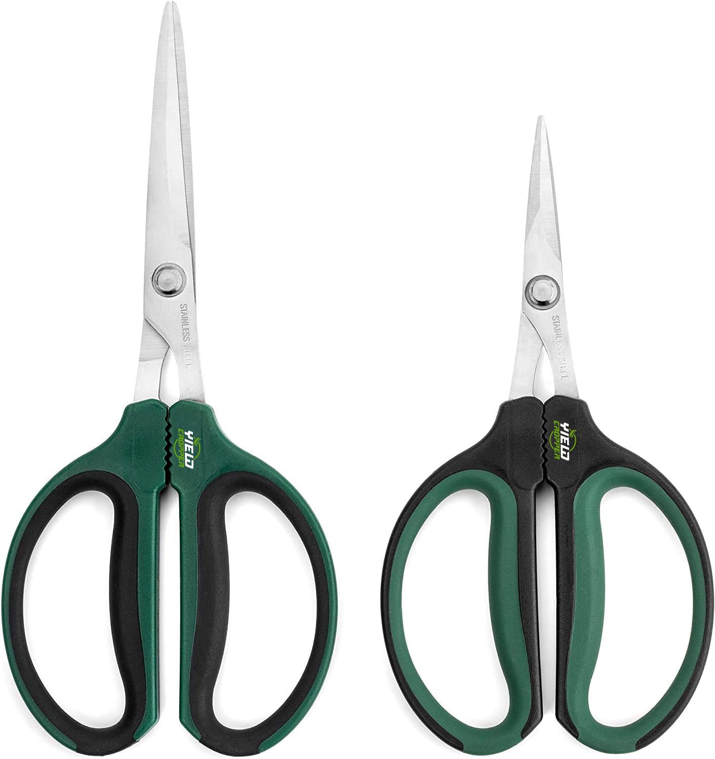 Yieldcropper Hydroponic 2-Pack Bonsai Scissors and Plant Trimming Shears Set - Stainless Steel Pruning Shears for Indoor Gardening, Succulent Harvest, and Precision Plant Care