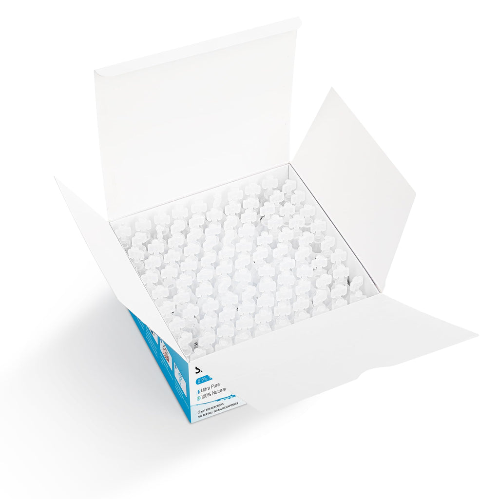 Suqaoae 0.9% Saline Solution,5ml Ampoules,100 per Box,for General Cleaning and Rinsing Use,for All Ages