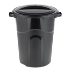 DayGo 32 Gallon Heavy Duty Plastic Garbage Can, Included Lid, Indoor/Outdoor, Black
