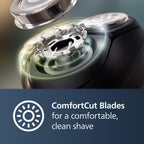 Philips Norelco Shaver 3900 Series, Wet and Dry Electric Shaver, P-Cap, Travel Pouch, Charging Stand, Storm Blue, Model S3341/92