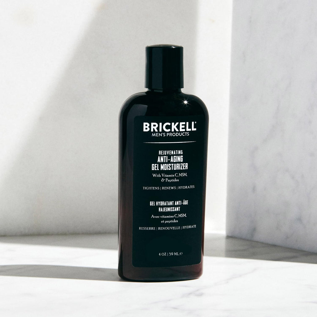 Brickell Men's Rejuvenating Anti-Aging Gel Moisturizer For Men, Natural and Organic, Fast Absorbing Moisturizer Reduces Fine Lines and Wrinkles (Scented, 4 oz)