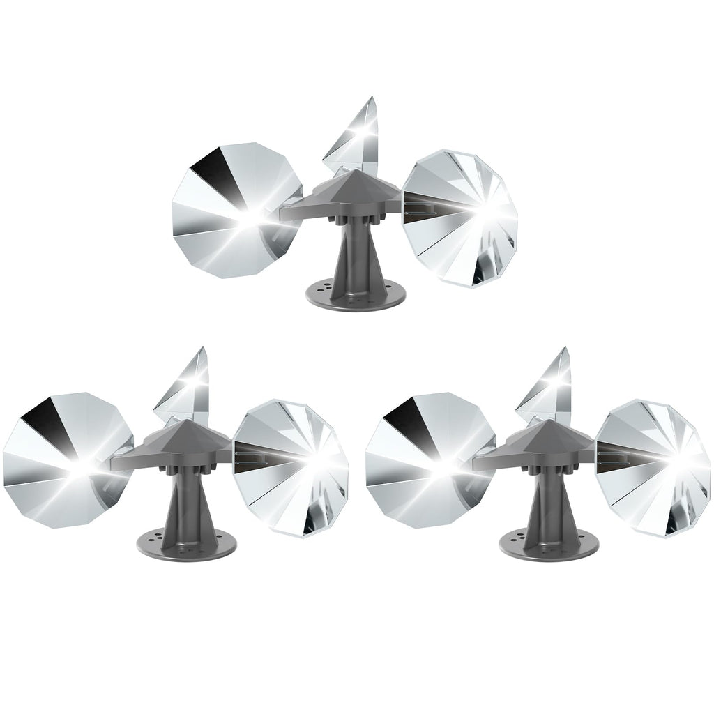 OFFO 3 PCS Bird Scare Reflective Device, Bird Reflector with Plastic Base for Outside, Keep Pigeon Woodpeckers and Sparrows Away for Outdoor Boats Roofs Gardens