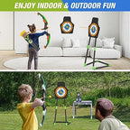 2 Pack Bow and Arrow for Kids, LED Light Up Archery Set with 24 Suction Cup Arrows, 1 Standing Target, 6 Score Targets & 2 Quiver, Indoor Outdoor Sport Gifts for Boys Girls Ages 4-8