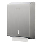 Paper Towel Dispenser Wall Mount, Large Commercial C/Z Tri Fold Multifold Hand Towels Dispenser, Brushed Stainless Steel Paper Towel Holder with Lock for Bathroom, Restroom and Public Places