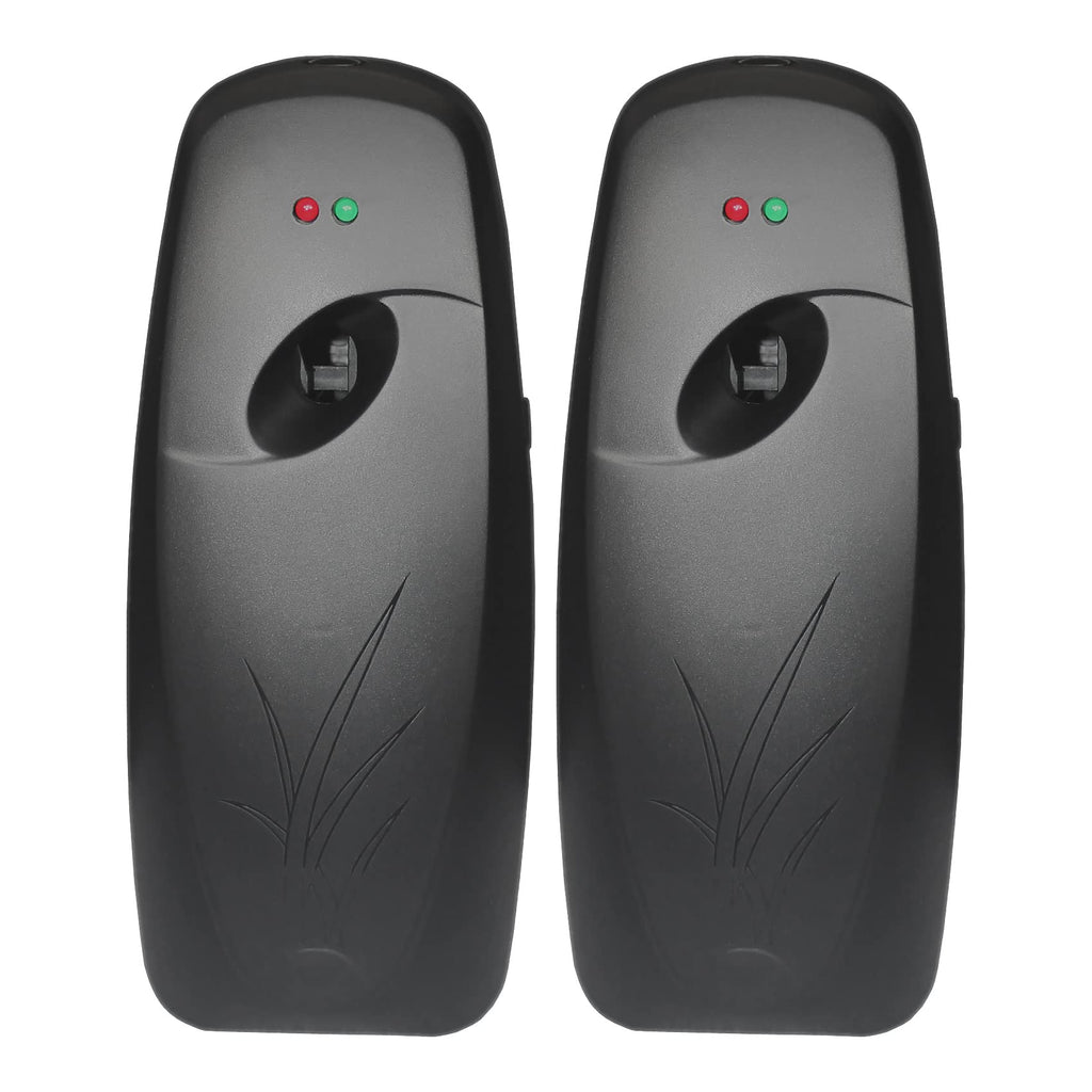 Automatic Air Freshener Spray Dispenser (2-Pack) ，Free Standing or Wall Mounted Automatic Aerosol Spray Dispenser Adjustable Aromatherapy Machines for Bedrooms, Bathrooms,Offices, Hotels (Black)