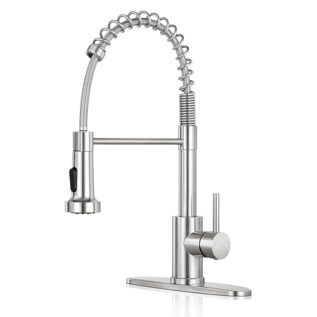 KHQF Kitchen Faucet with Pull Down Sprayer, Brushed Nickel