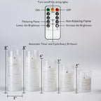 Homemory Pure White Flameless Candles with Embedded Star String Fairy Lights, Battery Operated Candle, LED Candles, Fake Candles with Remote Control and Timer, Set of 5(H4"5"6"8"8")