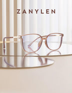 ZanyLen Medium Blue Light Glasses For Woman Computer/Game/TV/Mobile Phone Glasses Blue Light Blocking Glasses Fashion Women Eyeglasses(Champagne)