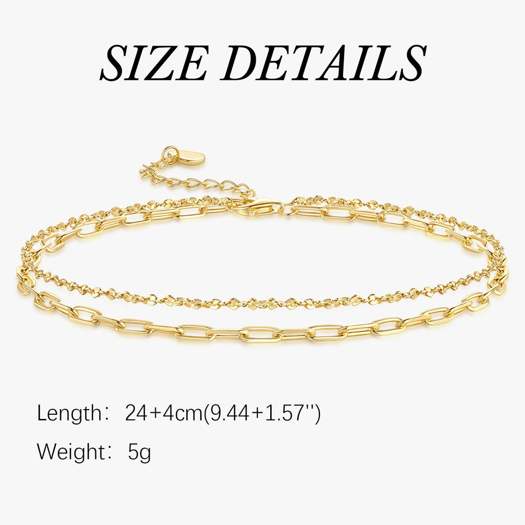 DIVAS MODE 14K Gold Anklets for Women Gold Ankle Bracelets for Women