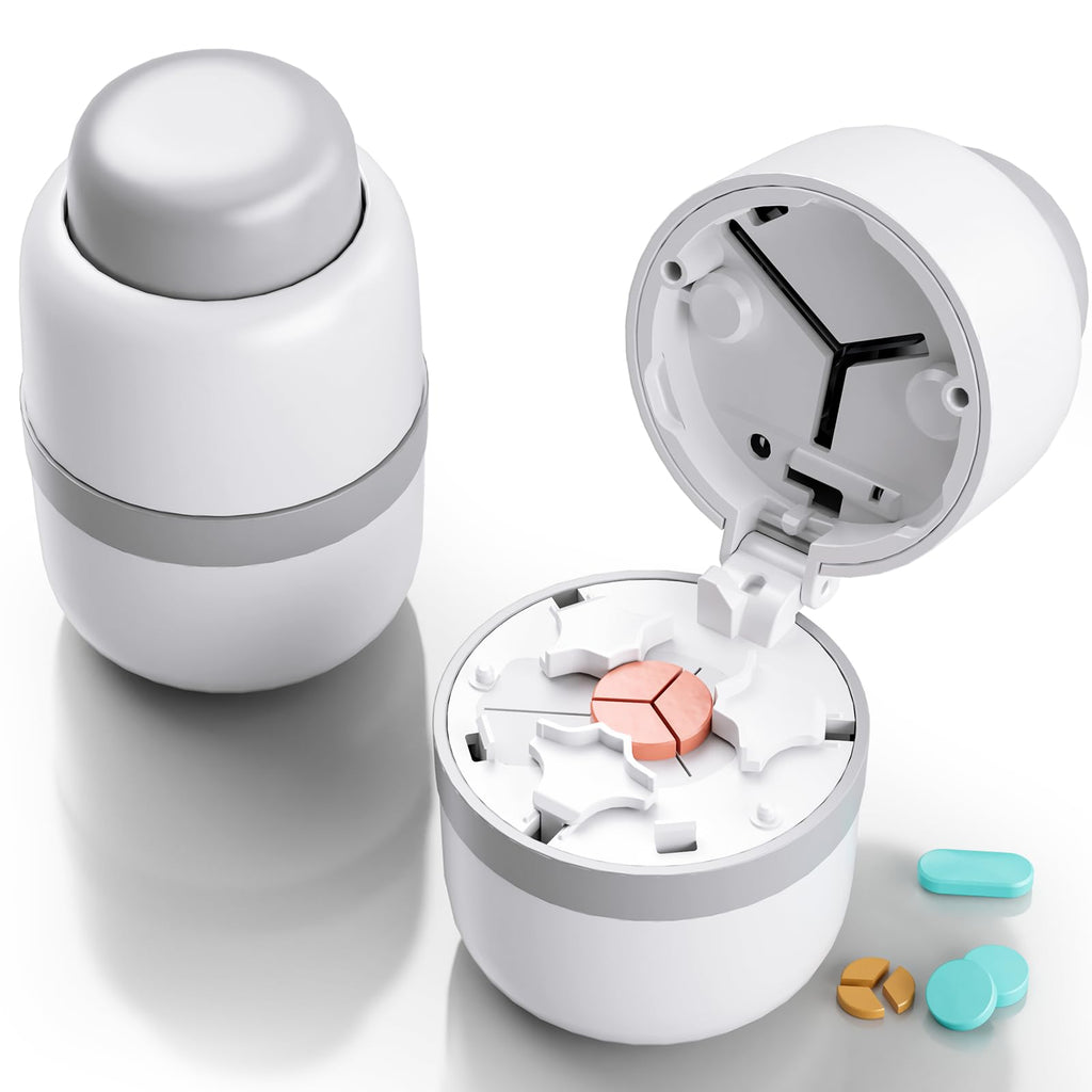 Pill Cutter - Pill Splitter for Small Pills with Stainless Steel Blade in one Third/Fourth, Suitable for Cuting Vitamins, Tablets (1-3 Grey New)