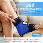 NEWGO Ice Pack Foot Ankle Ice Pack Wrap for Plantar Fasciitis, Foot Surgery Recovery, Hot Cold Therapy Ice Boot Foot for Bunions, Ankle Injury, Swelling, Burning Feet - Blue