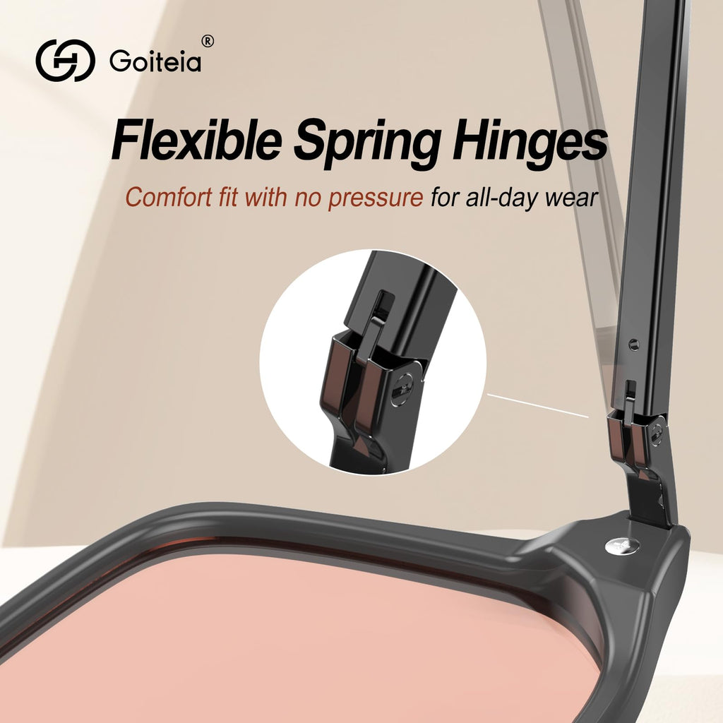 Goiteia FL 41 Migraine Glasses,Light Sensitivity Glasses for Fluorescent LED Glare,Photophobia,Computer Screen Glare,Spring Hinges for Better Comfort