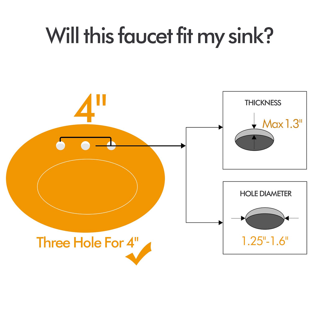 Bathroom Sink Faucet FRANSITON 4 Inch Faucet 2 Handle Bathroom Sink Faucets Lead-Free Brushed Nickel Bath Sink Faucets with Pop-up Drain Stopper and Supply Hoses