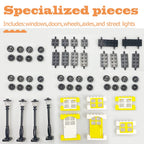 1100 Pieces Building Blocks, Compatible with All Major Brands, Classic Bulk Blocks, Includes Wheels, Door, Window, Street Lights