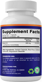 Vitamatic Vitamin B1 (Thiamine) 500mg – 2 Pack (240 Capsules Total)