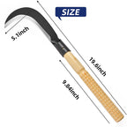 EcoDigilife Billhook Sickle Machete Knife,Clearing Sickle,Manganese Steel Blade Hand held Sickle Tool - Multipurpose Gardening Weeding Grass Sickle and Farming Portable Safety Sickle