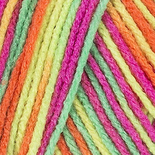 Red Heart Super Saver Day Glow E300-3934 (3-Skeins - Same Dye Lot) Worsted Medium #4 Acrylic Yarn for Crocheting and Knitting with Project Bag