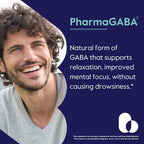 BESTVITE PharmaGABA (120 Veggie Caps) - Natural GABA Supplement - No Stearates - Vegan - Non GMO - Gluten Free