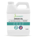 Soapeauty ARGAN OIL | 100% Natural & Pure | Cold Pressed & Deodorized | Carrier for Essential Oils, Face, Body and Skin Care, Hair Growth & Moisturizer | 32 fl oz