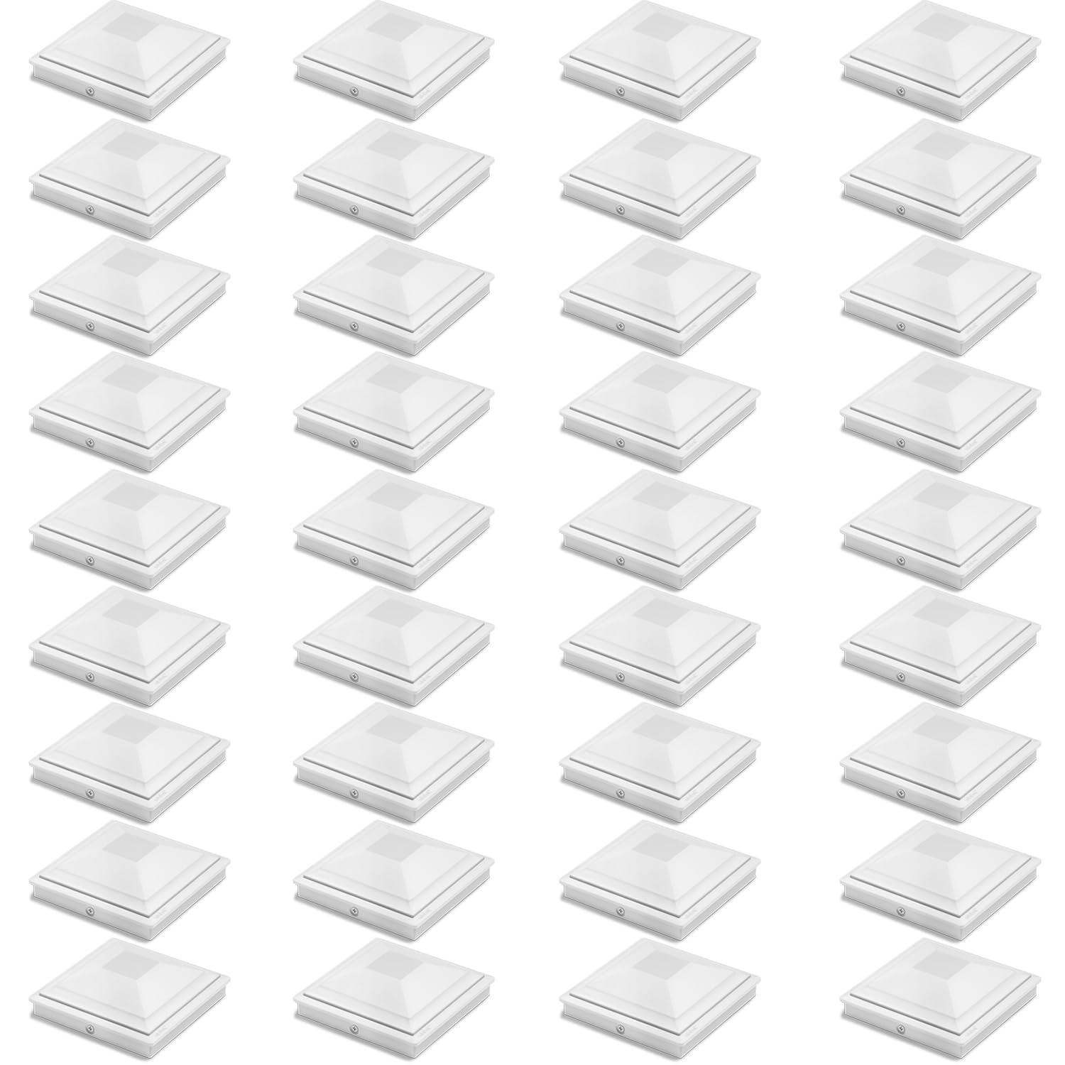 SIEDiNLAR 5x5 Post Caps White 36 Pack, Deck Post Covers Outdoor Waterproof, Fits 5x5 4.5x4.5 Vinyl/Wood Posts for Fence Deck Mailbox Patio Decor