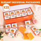 OAKDOLCHE 25P Turmeric Kojic Acid Soap Gift Set, Individually Wrapped (80g) | Infused with Retinol, Collagen & Vitamin E, SLS Free Gentle Care for Face/Body, Suitable for Party & Holiday Gifting