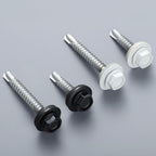 BNUOK #10 x 1 in Self-Drilling Metal Roofing Screws,Sheet Metal Roof Screw,EPDM Washer,Black Hex Head,with Hex Driver Bit(3LBs,304Pcs)