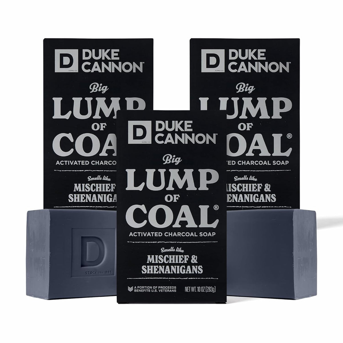 Duke Cannon Big Lump of Coal Soap for Men, 10 oz (Pack of 3)