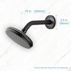 OFFO Shower Arm with Flange, 10 in Oil Rubbed Bronze Wall Mount Replacement Angle Shower Head Arm Wall-Mounted For Fixed Shower Head & Handheld Showerhead