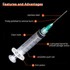 10 Pack 5ml/cc Disposable Luer Lock Lab Syringes with 21Ga 1.5 Inch Needle