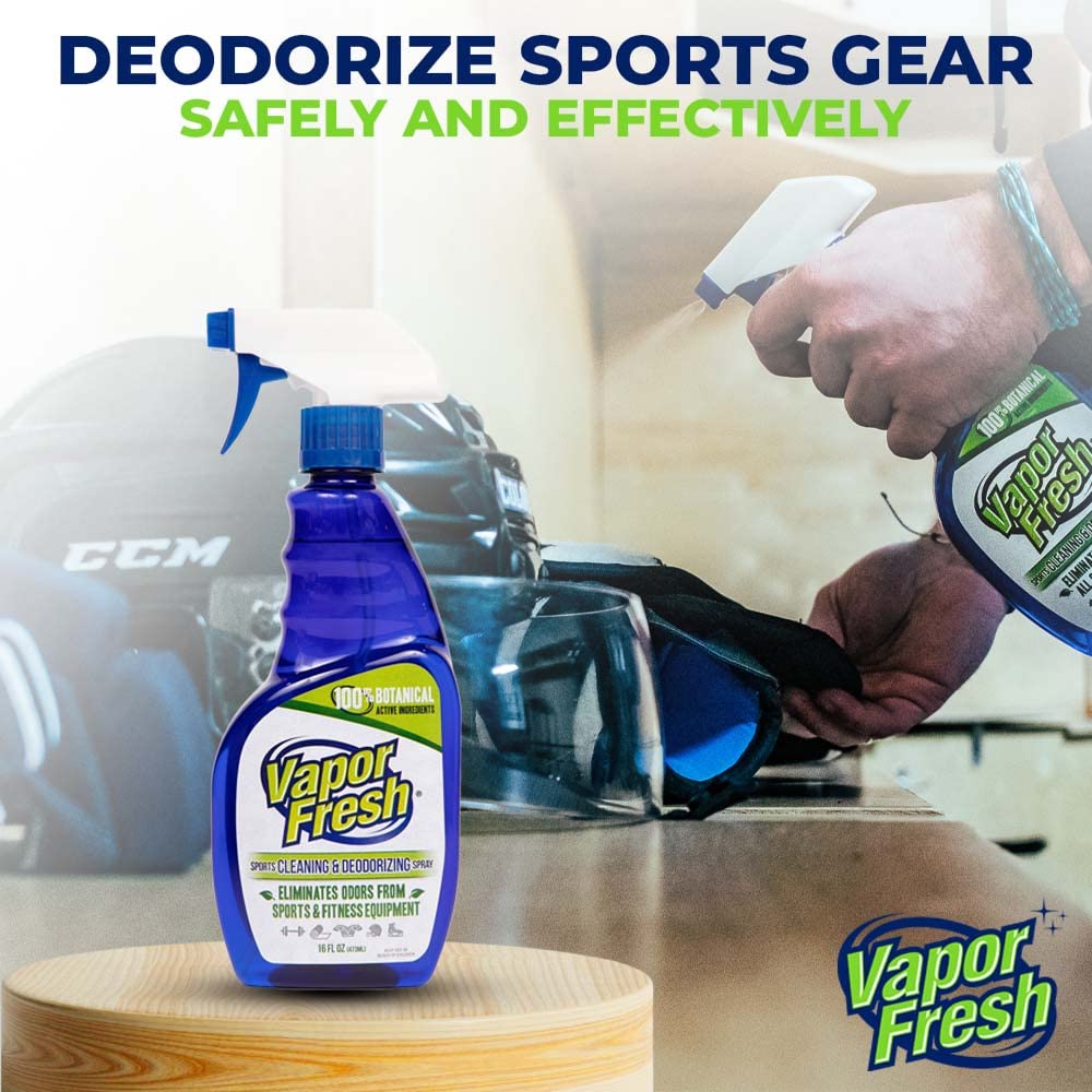 Vapor Fresh Sports Cleaner and Deodorizer - For Boxing Gloves, Sports Pads, Helmets, Gym Bags, Gym Equipment and More - Naturally Powered By Plants, 16 Fl Oz (12-Pack)