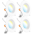 Sunco LED Recessed Lighting 6 Inch, Retrofit Can Lights, 965LM, 13W (100W Equivalent), Selectable CCT 2700K/3000K/3500K/4000K/5000K, Dimmable, Baffle Trim, Damp Rated UL 4 Pack