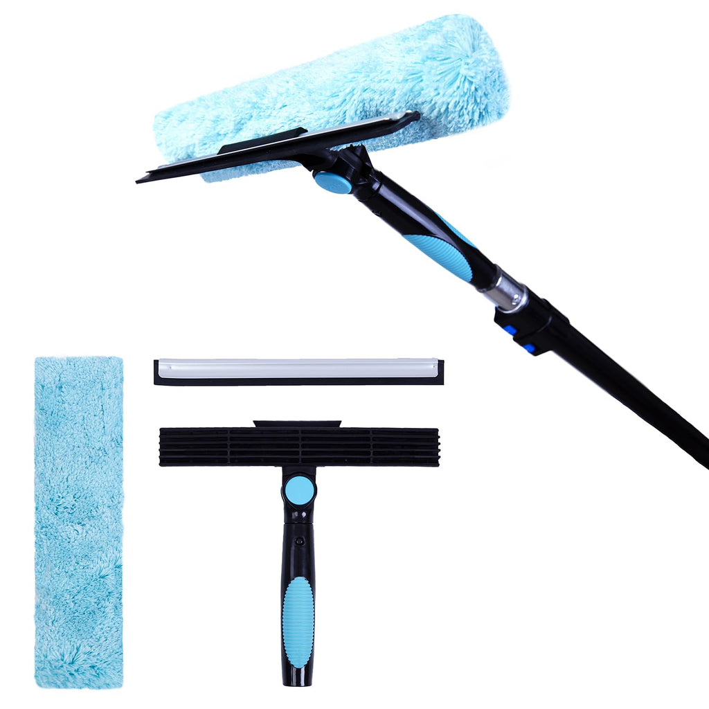 Hicavar 11" Window Squeegee and Microfiber Scrubber 2-in-1 Combo Cleaning Tools (Attachement Only) (9)