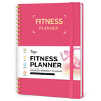Fitness Workout Journal for Women & Men, A5(5.5" x 8.4") Workout Log Book Planner for Tracking, Progress, and Achieving Your Wellness Goals-Berry Pink