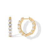 PAVOI CZ Hoop Earrings for Women, Yellow Gold, Size 23 x 17 Millimeters