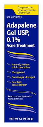 TARO Ohm Adapalene 0.1% USP Gel, Paraben Free, Retinoid 1.6oz