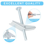26 Sets 3 Size Toggle Bolts Heavy Duty Metal Drywall Anchors Kit