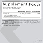 Sports Research Vegan Vitamin D3 5000IU (125 mcg) with Coconut Oil | 100% Plant-Based Vitamin D for Bone, Joint & Immune Support | Carrageenan Free, Vegan Certified & Non-GMO Verified (60 Softgels)