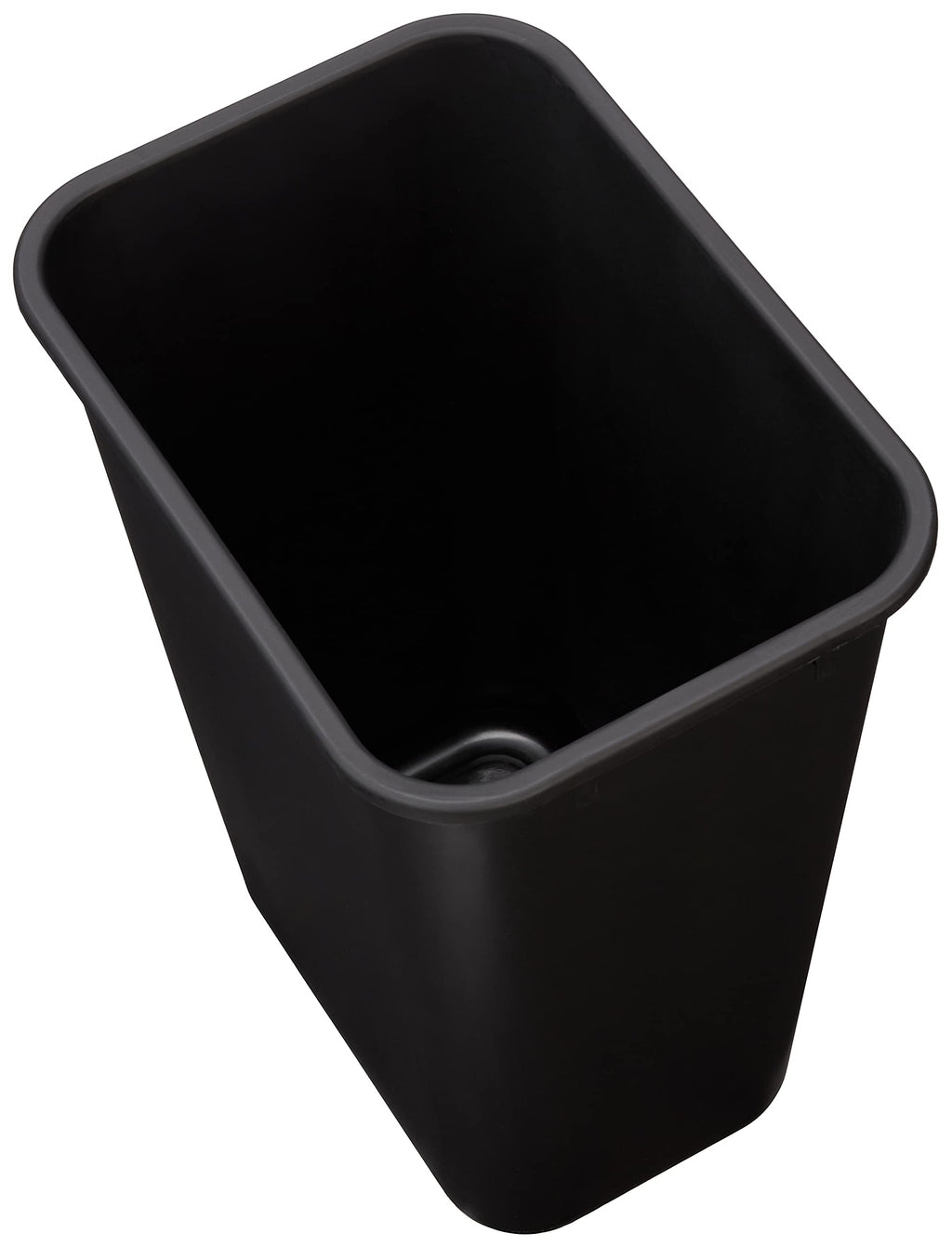 Amazon Basics Rectangular Plastic Office Wastebasket, Easy to Clean,15.5"L x 11.5"W x 20"H, 10 Gallon, Black, 2-Pack