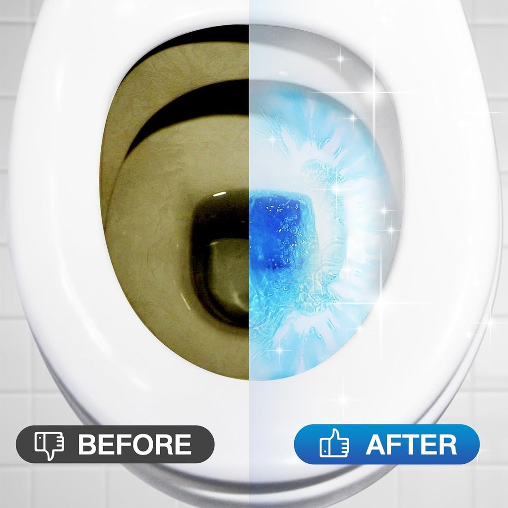 Vacplus Automatic Toilet Bowl Cleaner Tablets, Drop-In Tank Cleaner for Bathroom, Prevent Stains & Deodorize, Long-Lasting Cleaning Tabs, Easy-Use Freshener for Bowl & Tank, 50 Pack